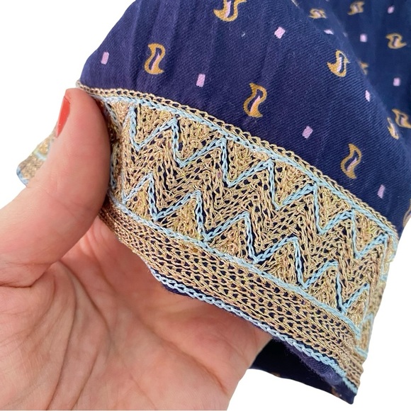 Calypso St Barth Pants Womens Size Small Navy Blue Lightweight Printed Pockets - Picture 8 of 12